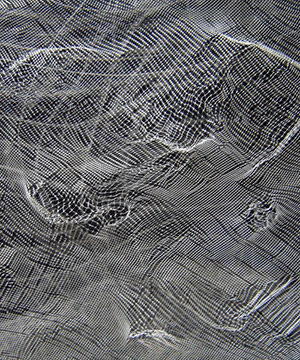 acrílic, grafit, malla metàl·lica i malla plàstica sobre fusta, 49×55 cm., 2005