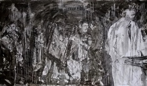 fang del temporal 'Glòria' sobre paper, 150x250 cm.