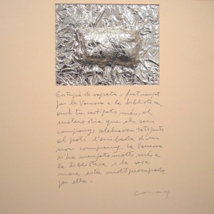 Històries d’entrepans 2, Paper d’alumini  i bolígraf sobre cartró, 50×50 cm., 2009