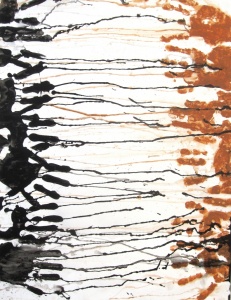 Tu i Jo, acrílic i fang sobre paper, 65×50 cm., 2010