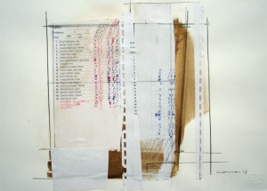 Judici Universal, Col•lage, llàpis, bolígrafs i nogalina sobre paper, 30×40 cm., 2007