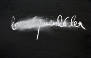 B… quien lo lea, acrílic i guix sobre paper, 50×70 cm., 2012